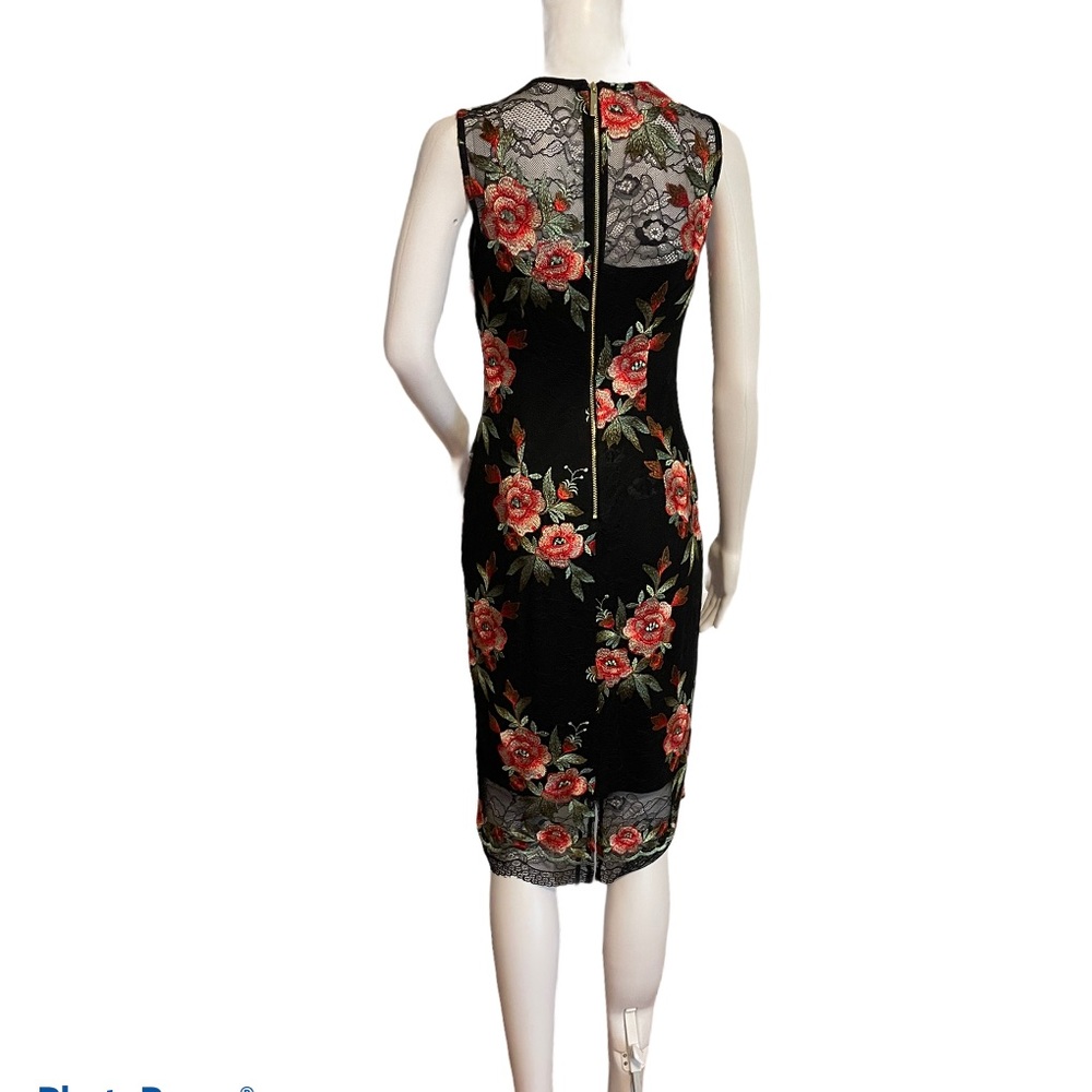 CK 🖤 Calvin Klein black dress 🖤 lace embroidered midi 🌺 - Picture 2 of 4